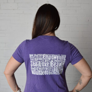 Purple shirt with SLB logo