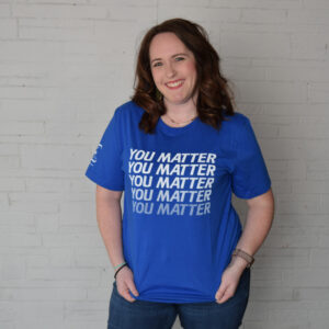 Short sleeved royal blue with the words "You Matter"