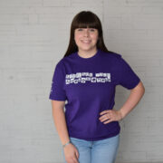 Purple short sleeved 'Embrace Your Awesomeness" T-shirt