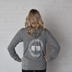 Long sleeve zip up with SLB logo in gray