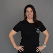 short sleeved black t-shirt with SLB logo